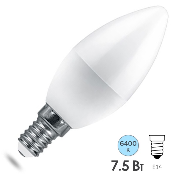 Лампа светодиодная свеча Feron PRO LB-1307 7.5W 6400K 220V E14 используется OSRAM LED дневной свет
