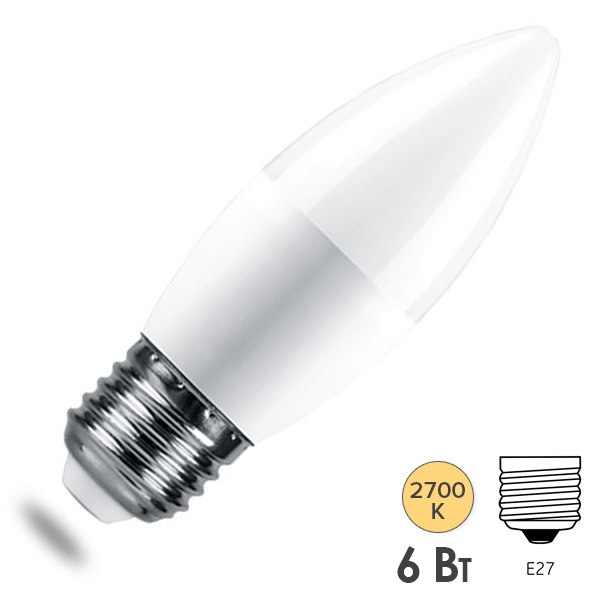 Лампа светодиодная свеча Feron PRO LB-1306 6W 2700K 220V E27 используется OSRAM LED теплый свет