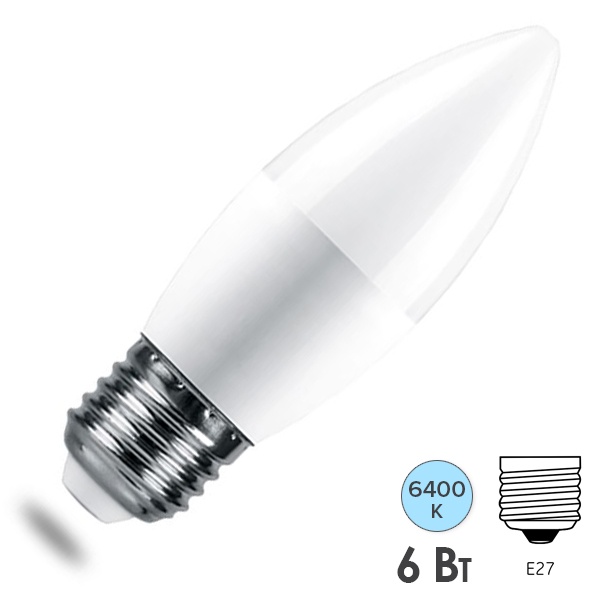 Лампа светодиодная свеча Feron PRO LB-1306 6W 6400K 220V E27 используется OSRAM LED дневной свет