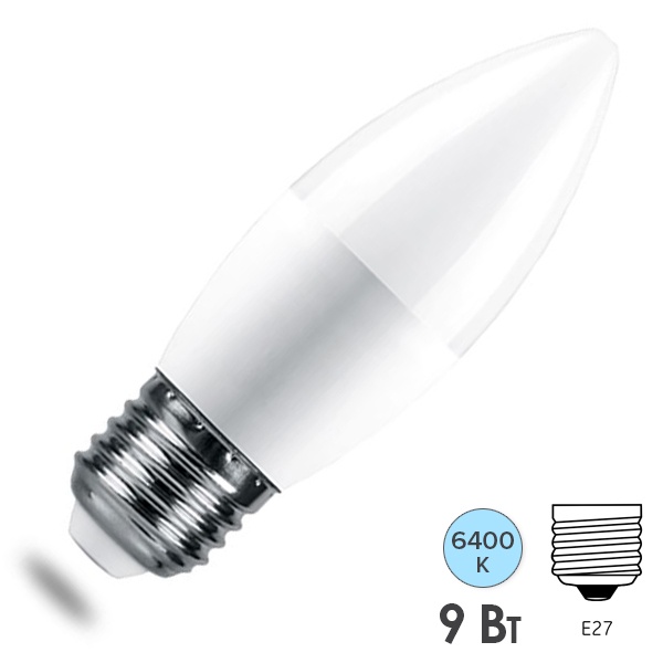 Лампа светодиодная свеча Feron PRO LB-1309 9W 6400K 220V E27 используется OSRAM LED дневной свет