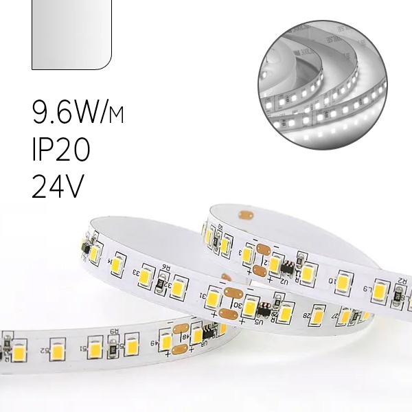 Лента светодиодная 24V Feron LS520 120xSMD2835 9,6W/m IP20 4200K кратность резки 100мм 20000х10х1.22