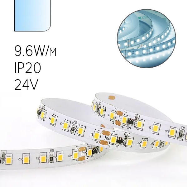 Лента светодиодная 24V Feron LS520 120xSMD2835 9,6W/m IP20 6000K кратность резки 100мм 20000х10х1.22