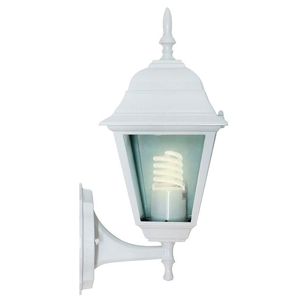 Светильник садово-парковый Классика Feron 4101 E27 150х195х360мм белый (на стену вверх)
