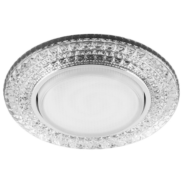 Светильник встраиваемый белая LED подсветка Feron CD4020 потолочный GX53 без лампы прозрачный хром
