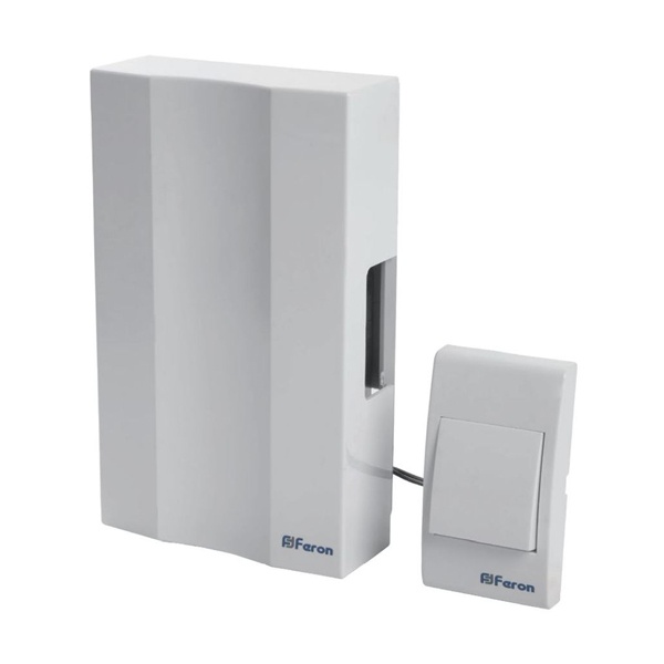 Звонок с кнопкой проводной Feron DB-101 электромеханический белый 230V