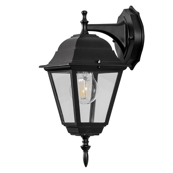Светильник садово-парковый Классика Feron 4202 E27 185х215х400мм черный (на стену вниз)