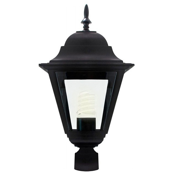 Светильник садово-парковый Классика Feron 4203 E27 185х185х370мм черный (на столб)