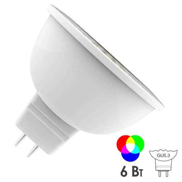Лампа светодиодная Gauss MR16 6W GU5.3 RGBW+диммирование LED 220V