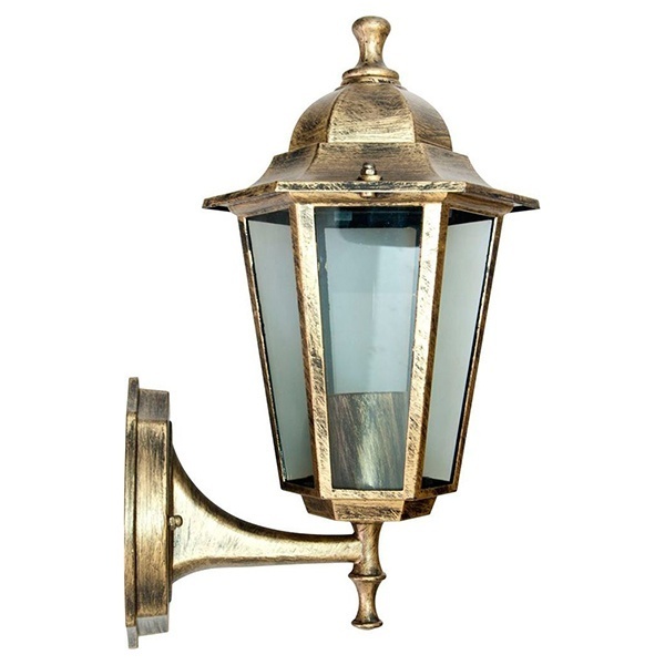 Светильник садово-парковый Классика Feron 6101 E27 170х200х320мм черное золото (на стену вверх)