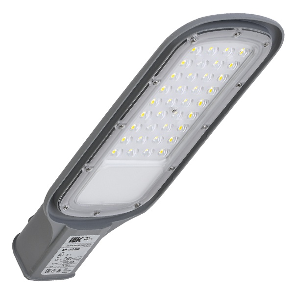 Консольный светодиодный светильник ИЭК LED ДКУ 1012-50Ш 50W 5000K IP65 серый d50mm