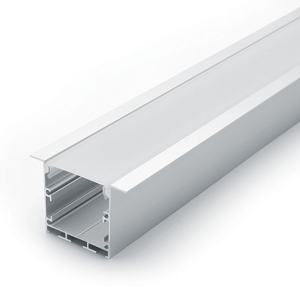 Профиль встраиваемый для светодиодной ленты Feron CAB255,серебро, с крепежом, 2000х51х35мм