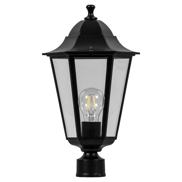 Светильник садово-парковый Классика Feron 6103 E27 170х170х310мм черный (на столб)