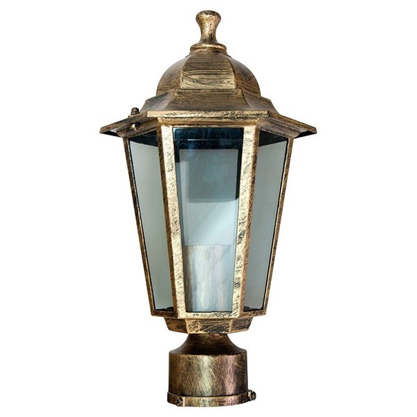 Светильник садово-парковый Классика Feron 6103 E27 170х170х310мм черное золото (на столб)