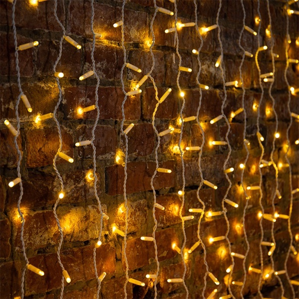 Гирлянда светодиодная Дождь 2x6m 768LED 230V теплый белый, постоянное свечение, белый провод IP65