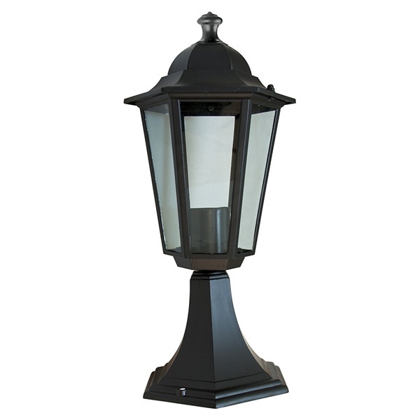 Светильник садово-парковый Классика Feron 6104 E27 170х170х370мм черный (на постамент)