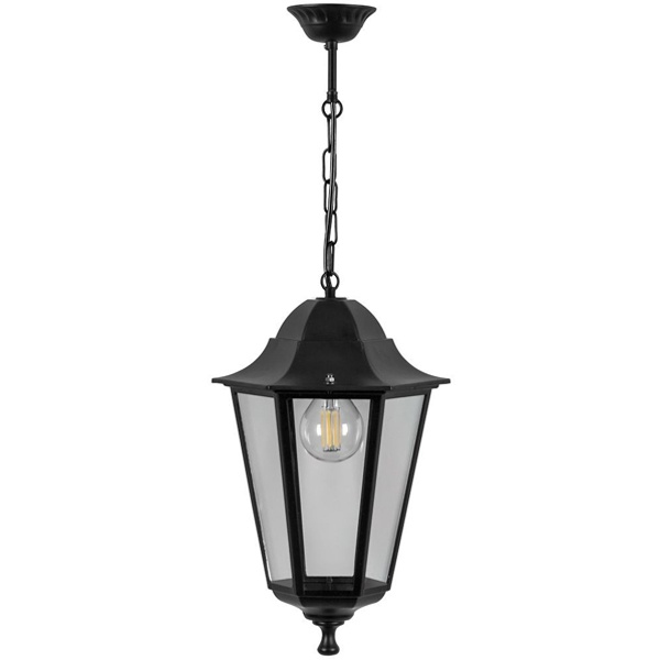 Светильник садово-парковый Классика Feron 6105 E27 170х170х280мм черный (на цепи 500мм)