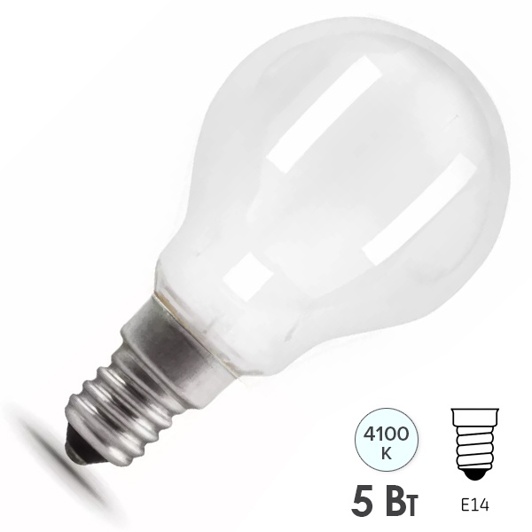 Лампа филаментная светодиодная шарик Gauss Black 5W 4100K 220V E14 матовая opal