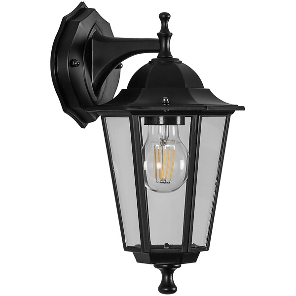 Светильник садово-парковый Классика Feron 6202 E27 225х195х380мм черный (на стену вниз)