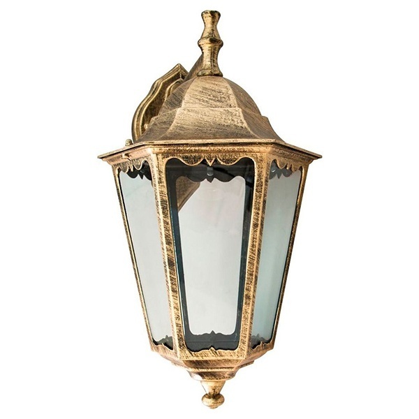 Светильник садово-парковый Классика Feron 6202 E27 225х195х380мм черное золото (на стену вниз)