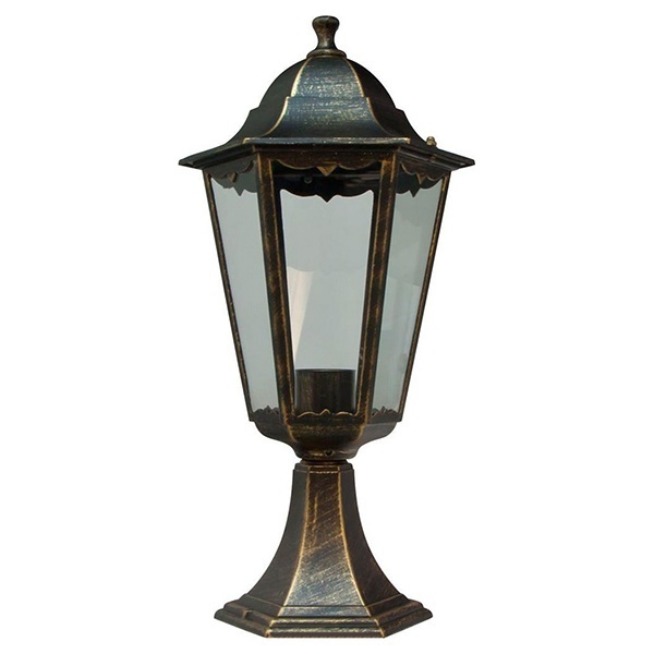 Светильник садово-парковый Классика Feron 6204 E27 195х195х455мм черное золото (на постамент)