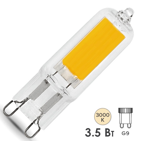 Лампа светодиодная капсула Gauss Black G9 3.5W 3000K 220V G9 240Lm стекло тепло-белый свет