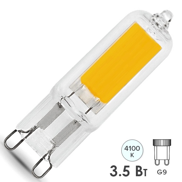 Лампа светодиодная капсула Gauss Black G9 3.5W 4100K 220V G9 260Lm стекло холодный свет