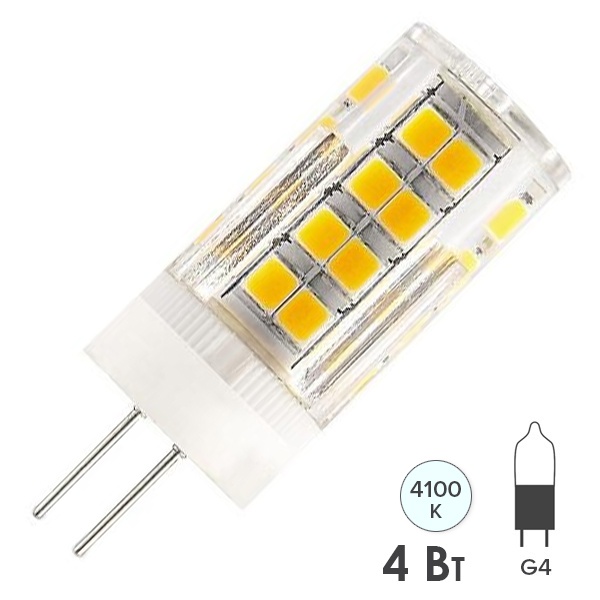 Лампа светодиодная Gauss Black 4W 4100K 220V G4 410Lm керамика холодный свет