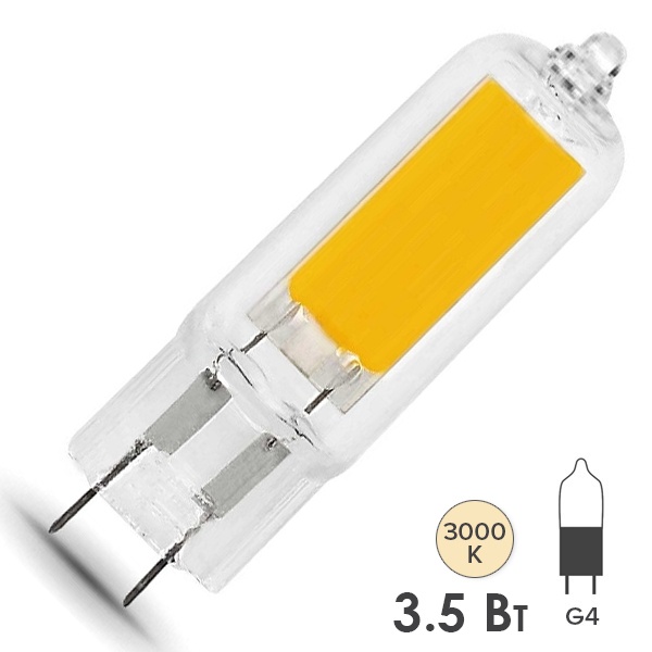 Лампа светодиодная Gauss Black 3.5W 3000K 220V G4 240Lm стекло тепло-белый свет