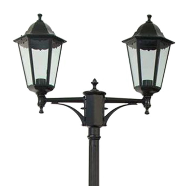 Светильник садово-парковый Классика Feron 6214 2xE27 590х195х2200мм черный (столб 2200мм)