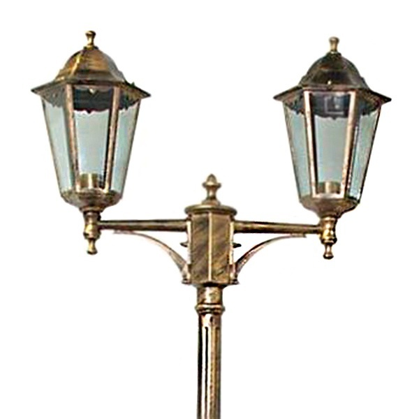 Светильник садово-парковый Классика Feron 6214 2xE27 590х195х2200мм черное золото (столб 2200мм)