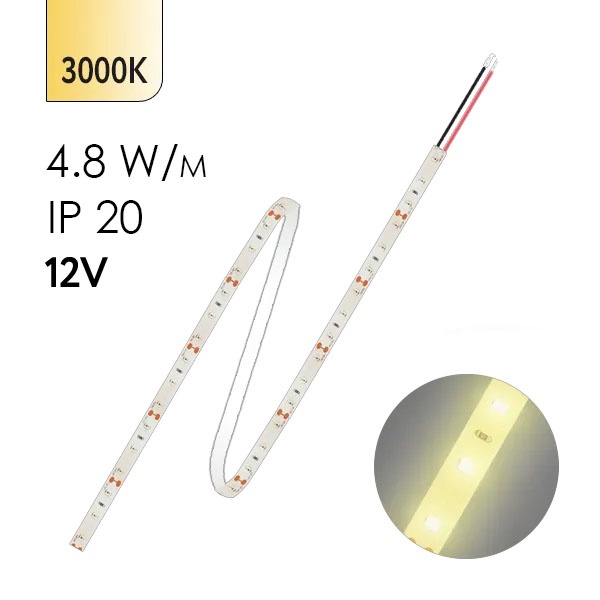 Лента светодиодная Gauss Elementary 2835/60-SMD 4.8W/m 12V DC IP20 теплый белый (упаковка 5м)