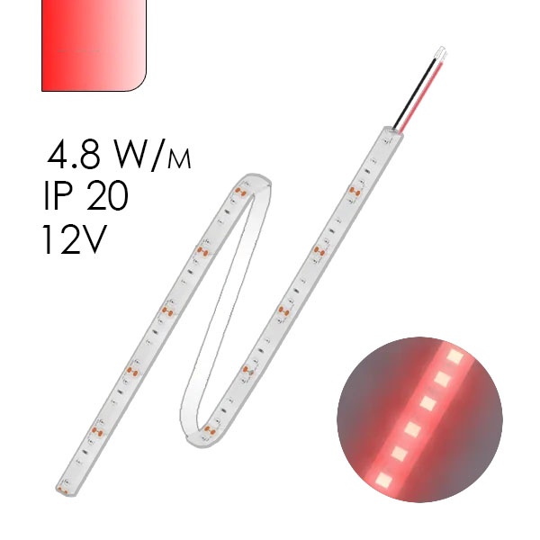 Лента светодиодная Gauss 2835/60-SMD 4.8W/m 12V DC красный IP20 (упаковка 5м)