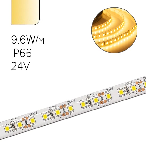 Лента светодиодная Gauss Elementary 2835/120-SMD 9.6W/m 12V DC IP66 теплый белый (упаковка 5м)