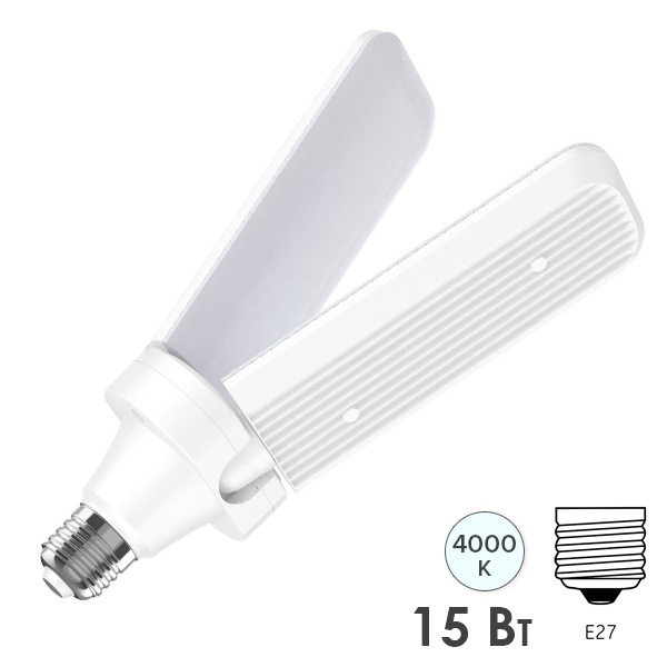 Светодиодная лампа-светильник Gauss Basic 15W 4000K 220V E27 1450Lm Клевер-2 LED холодный свет