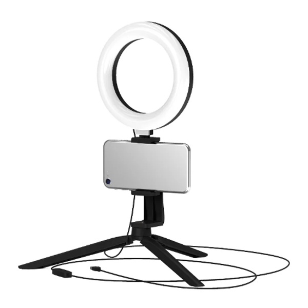 Светильник Gauss кольцевой 10W 3000-6500K 5V USB 600Lm IP20 160х23мм пульт DIMM крепление телефона