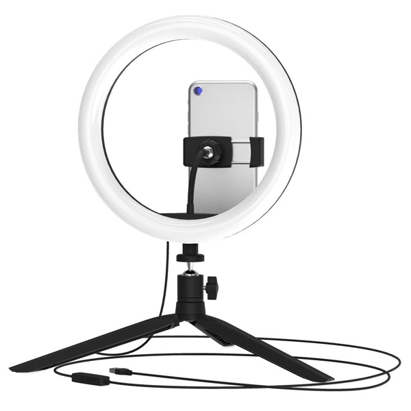 Светильник Gauss кольцевой 15W 3000-6500K 5V USB 800Lm IP20 300х23мм пульт DIMM крепление телефона