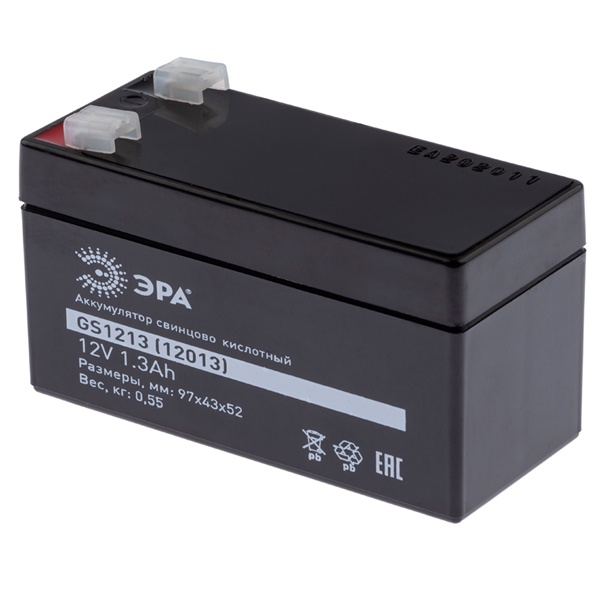 Аккумуляторная батарея ЭРА GS1213 12V 1,3 А/ч 97х43х52мм (Свинцово-кислотный) 5056396247333