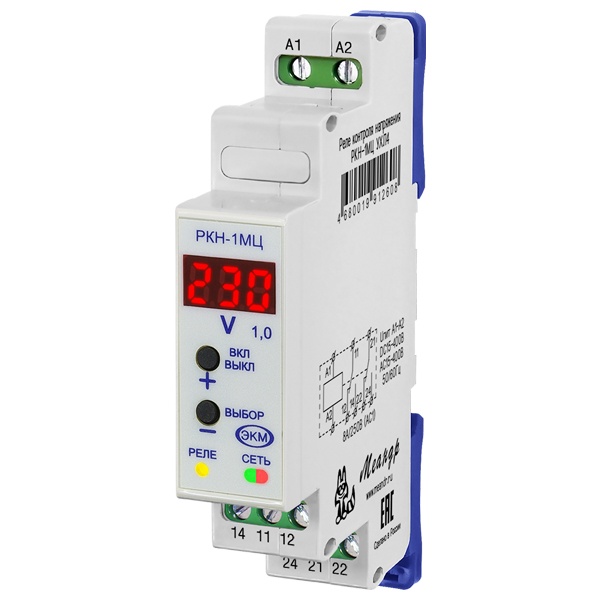 Однофазное реле контроля напряжения Меандр РКН-1МЦ УХЛ4