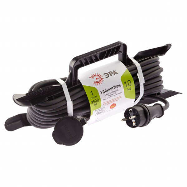 Удлинитель силовой на рамке ЭРА UFx-1e-3x1,5-10m-IP44(KG) 1 розетка с/з 10 м КГ 3х1,5мм2