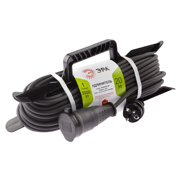 Удлинитель силовой на рамке ЭРА UFx-1e-3x1,5-20m-IP44(KG) 1 розетка с/з 20 м КГ 3х1,5мм2