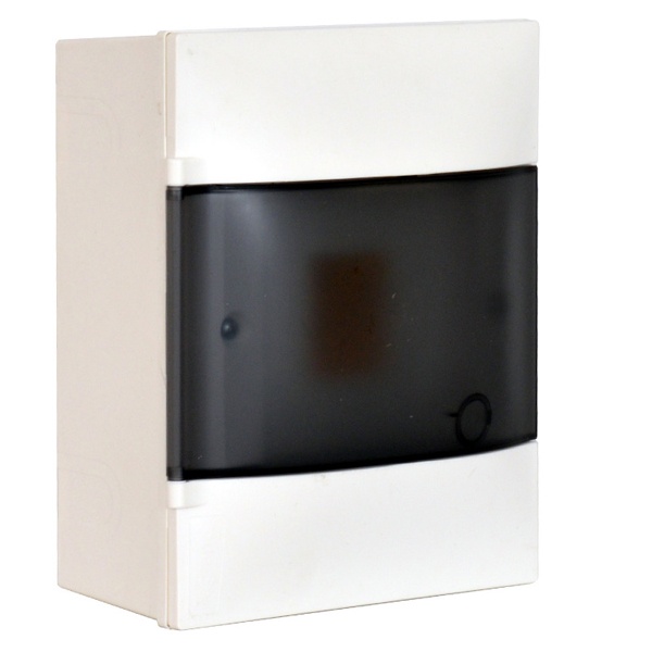 Щиток пластиковый накладной Legrand Practibox S 4 модуля дымчатая дверь шины N+PE