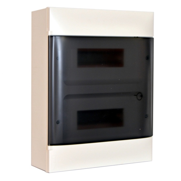 Щит пластиковый накладной Legrand Practibox S 2x12 модуля дымчатая дверь шины N+PE