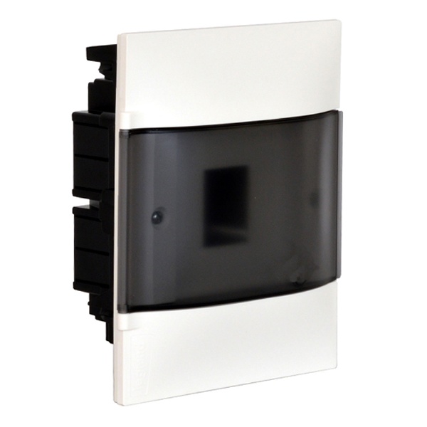 Щиток пластиковый встраиваемый Legrand Practibox S 4 модуля дымчатая дверь шины N+PE