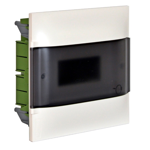 Щиток пластиковый встраиваемый Legrand Practibox S 6 модулей дымчатая дверь шины N+PE