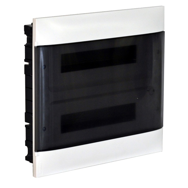 Щиток пластиковый встраиваемый Legrand Practibox S 2x18 модуля дымчатая дверь шины N+PE