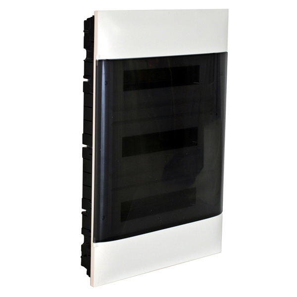 Щиток пластиковый встраиваемый Legrand Practibox S 3x18 модуля дымчатая дверь шины N+PE