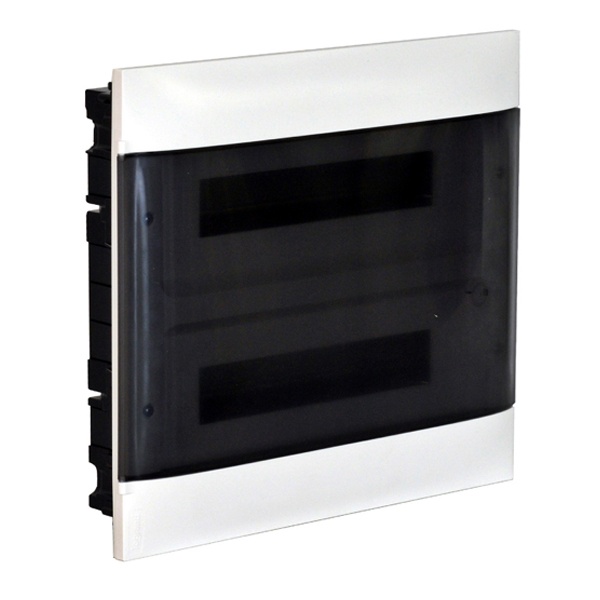 Щит пластиковый встраиваемый (в полые стены) Legrand Practibox S 2x12 модуля дымчатая дверь N+PE