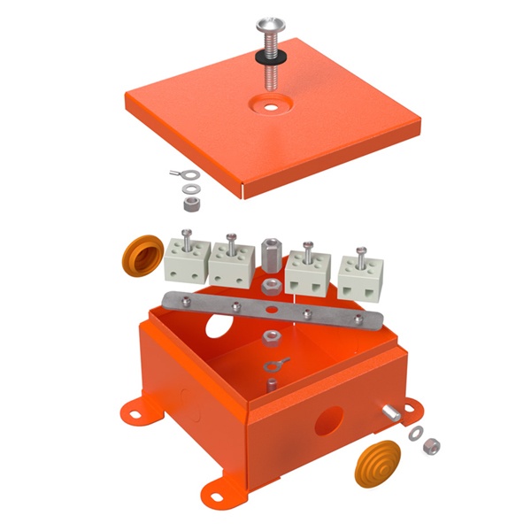 Коробка огнестойкая Промрукав 110х110х65 для открытой проводки металлическ. 70-0360-FR6.0-4 Е15-Е120