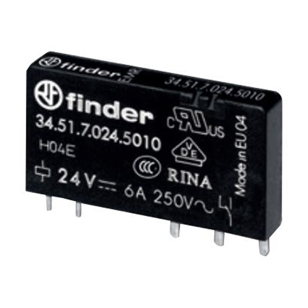 Ультратонкое реле Finder для печатного монтажа 1СО AgNi 6A чувствительная катушка 60В DC