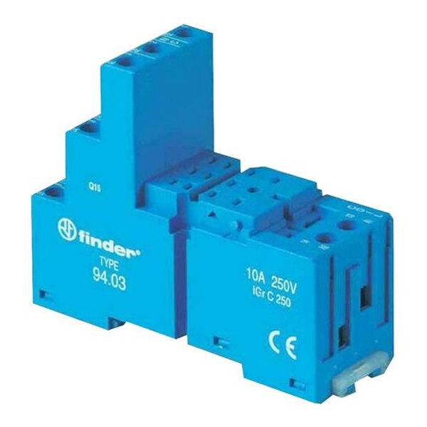 Розетка Finder с винтовыми клеммами (с металл. зажимом) для применения с реле и таймерам 55.33/85.03